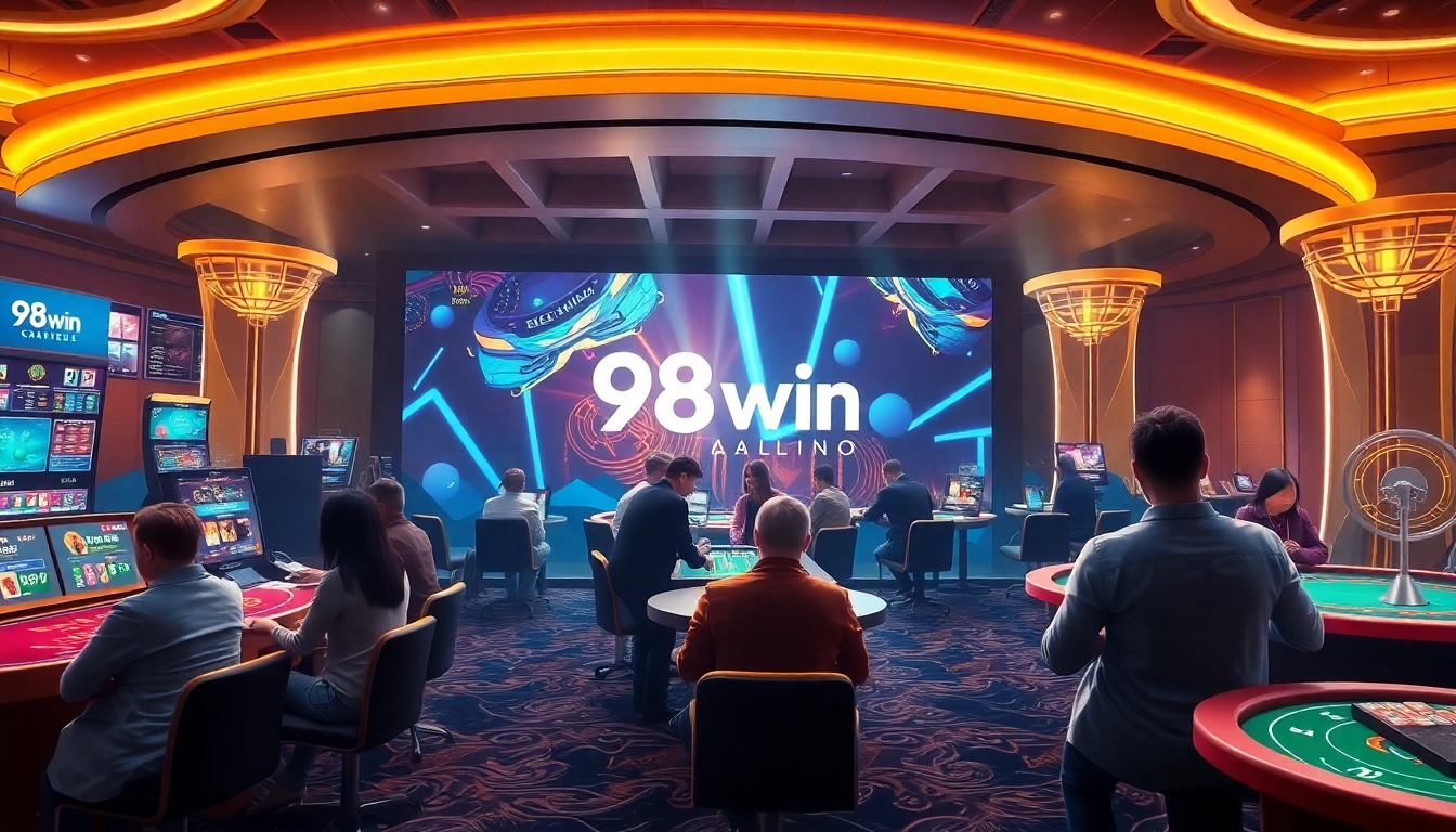 Exciting online gaming experience at 98win with players engaging in casino games.