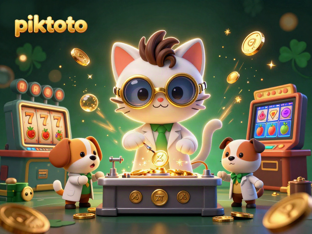 Experience the excitement of piktoto with a colorful and dynamic casino-themed digital illustration.