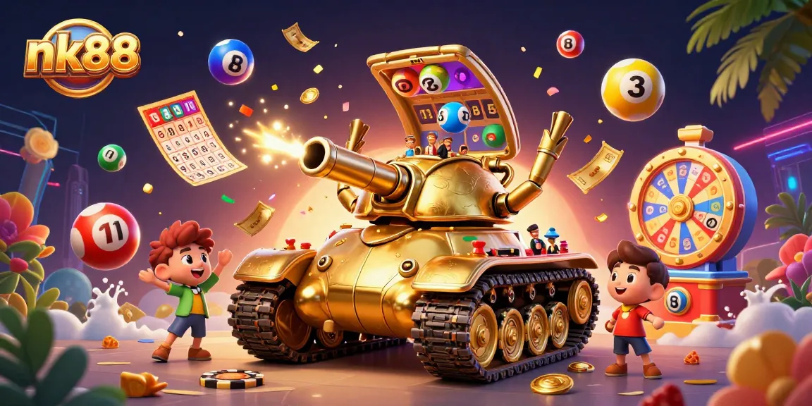Experience excitement at nk88 with vibrant casino elements and a golden beetle tank offering a unique setting.