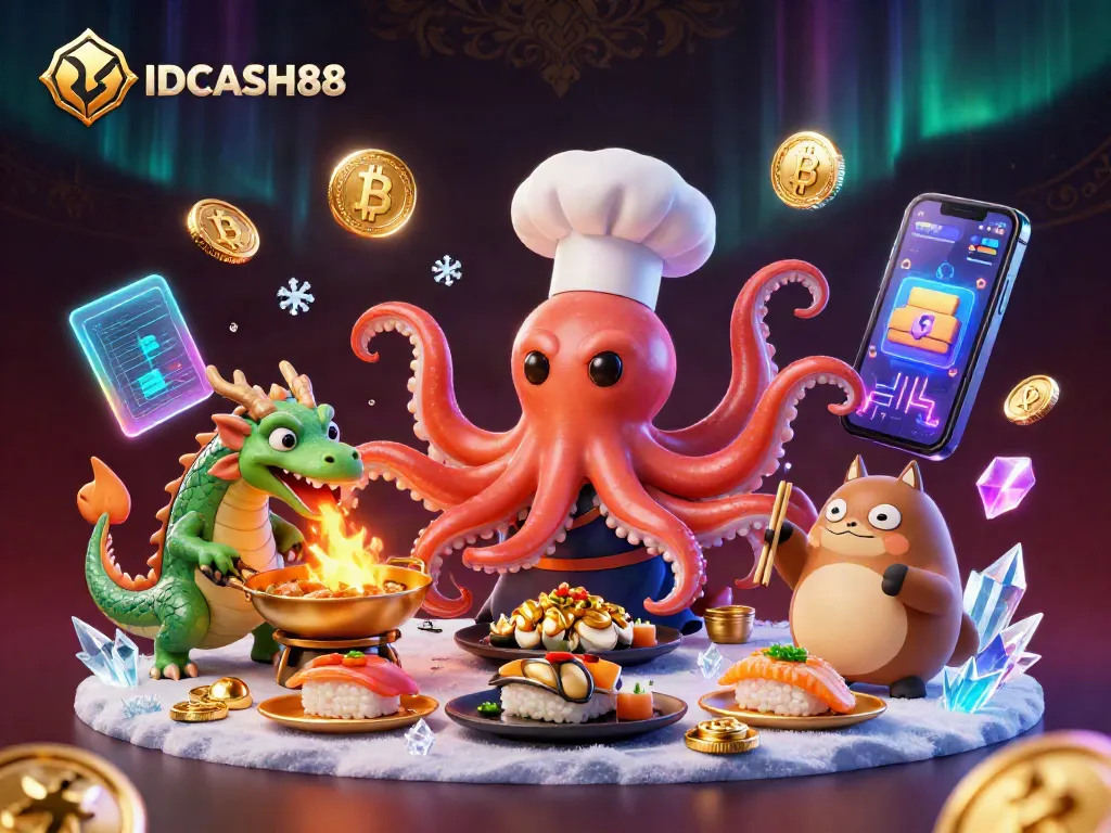 Experience thrilling gameplay at IDCASH88 with a vibrant 3D casino scene featuring unique characters.