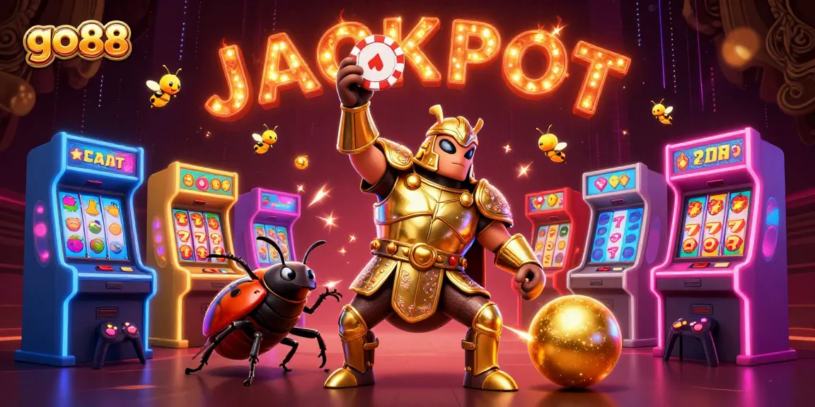 Engage with go 88 in this vibrant online casino scene featuring dynamic characters and game elements.
