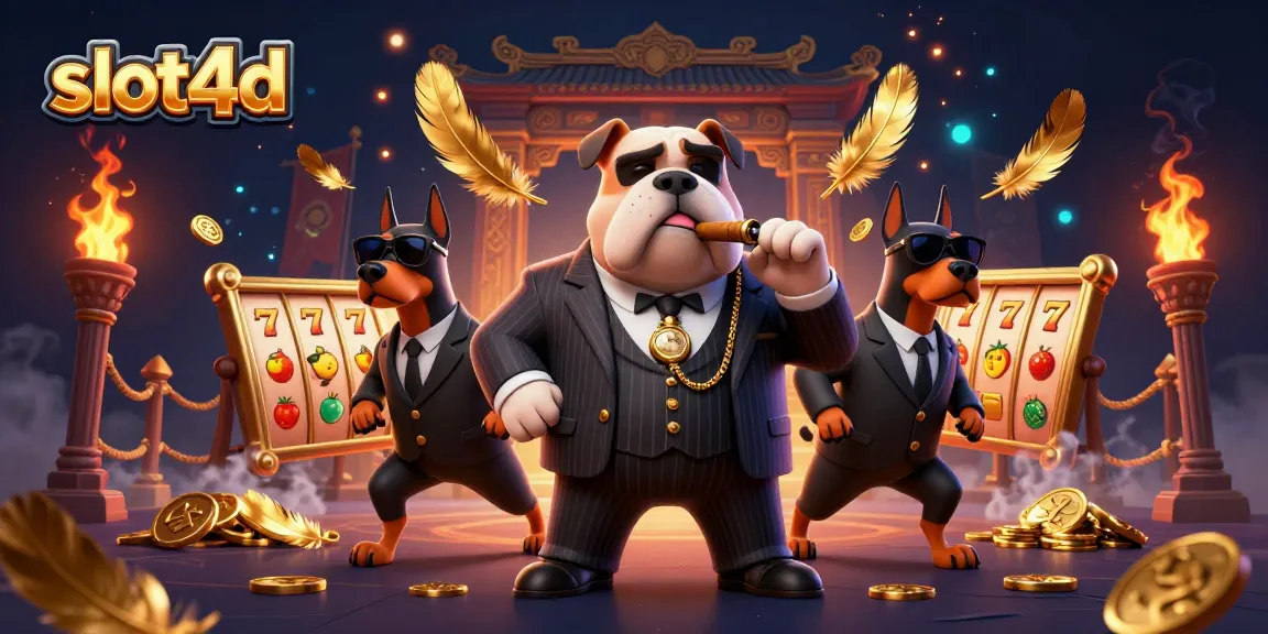 Mengalahkan tantangan slot4d dengan karakter kartun mafia dan elemen kasino yang dinamis di ilustrasi 3D