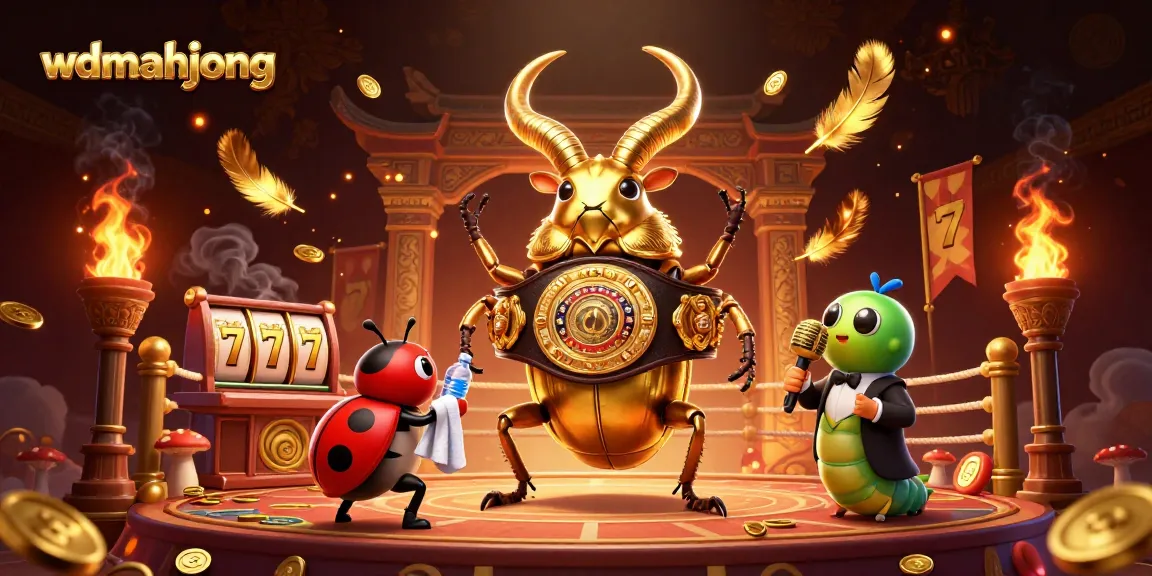 Engage with the exciting wdmahjong slots experience featuring the champion stag beetle.