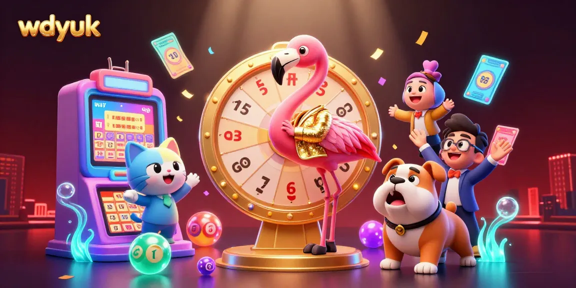 Engage in electrifying excitement with wdyuk as animated characters navigate a vibrant lottery scene.