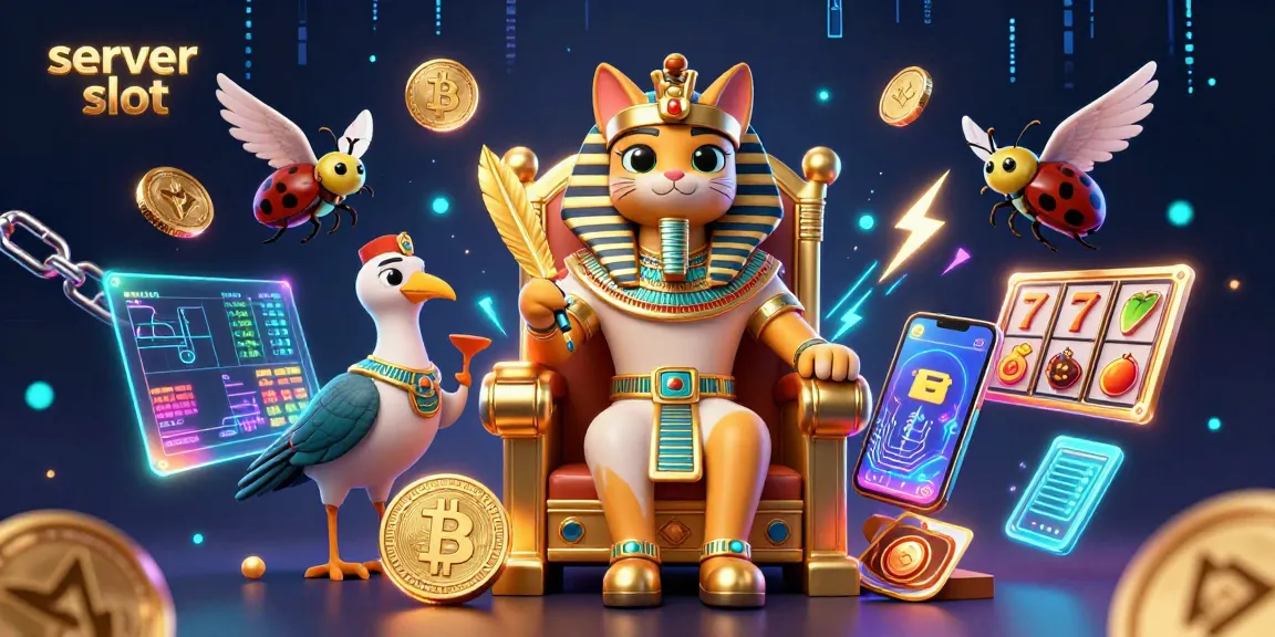 Engage in thrilling gameplay at server slot with the Egyptian pharaoh overseeing vibrant slots displays.