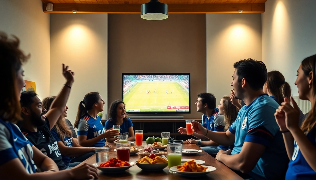 Experience the thrill of cakhia tv trực tiếp bóng đá at a lively football viewing party with friends.