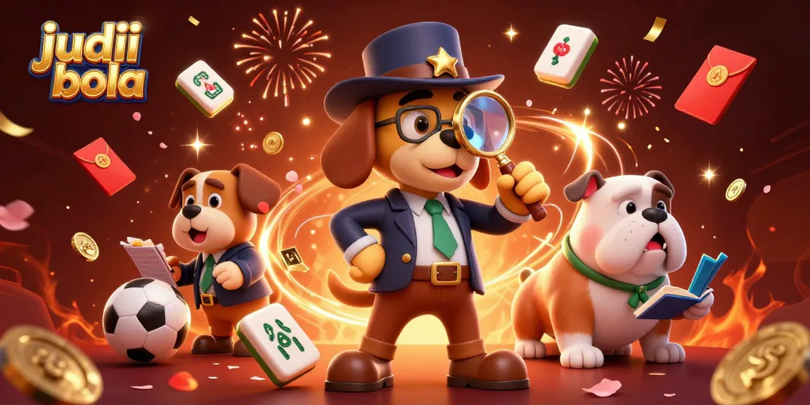 Engage in judi bola with detective characters uncovering sports betting treasures in a vibrant scene.