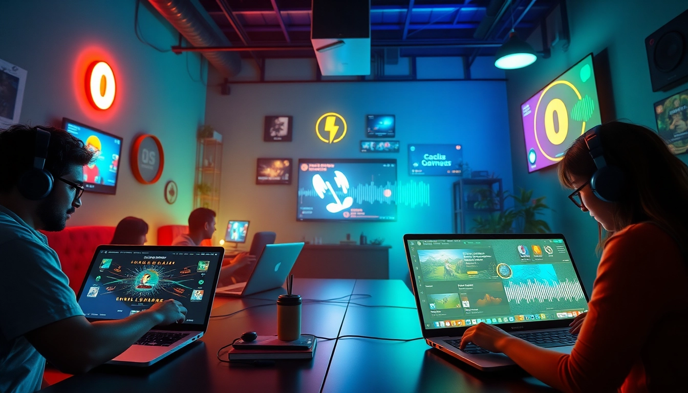Engaging scene of users exploring the 399W online gaming platform with vibrant visuals and creative atmosphere.