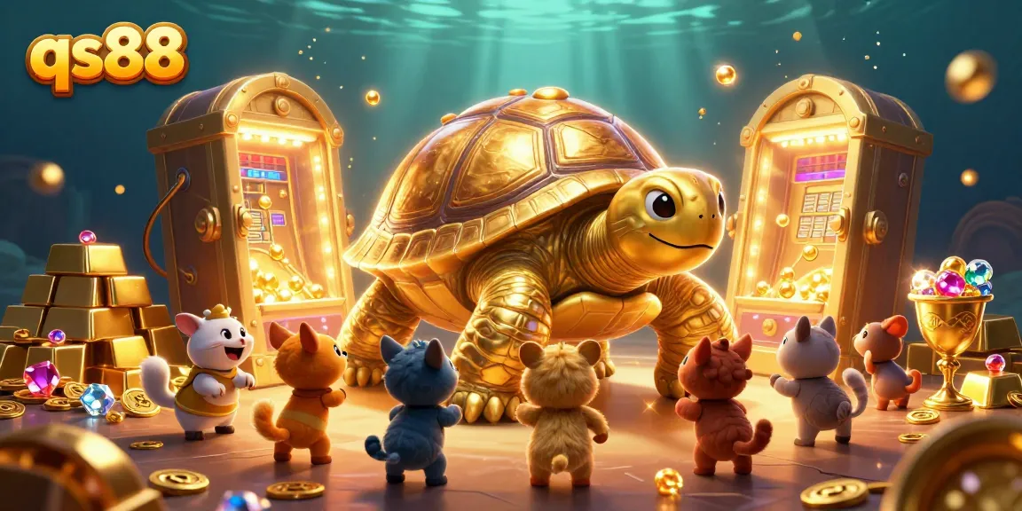 Engage with qs88 in a vibrant casino scene featuring golden treasures and lively gameplay.