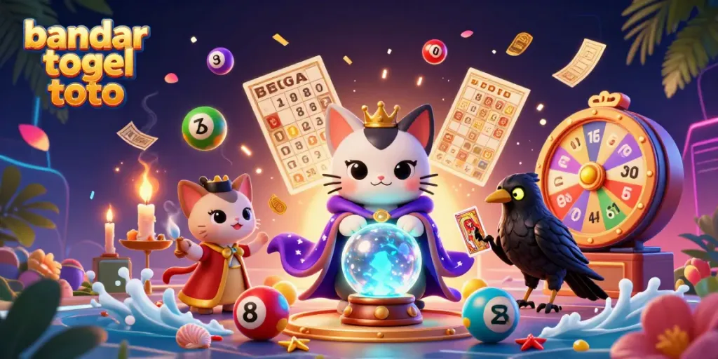 Permanan bandar togel toto yang menarik dengan karakter kucing mistik dan burung gagak.