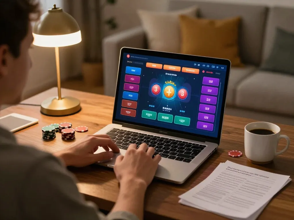 Experience the thrill of online poker at https://saobet.deal/ with a player winning hands in a cozy environment.