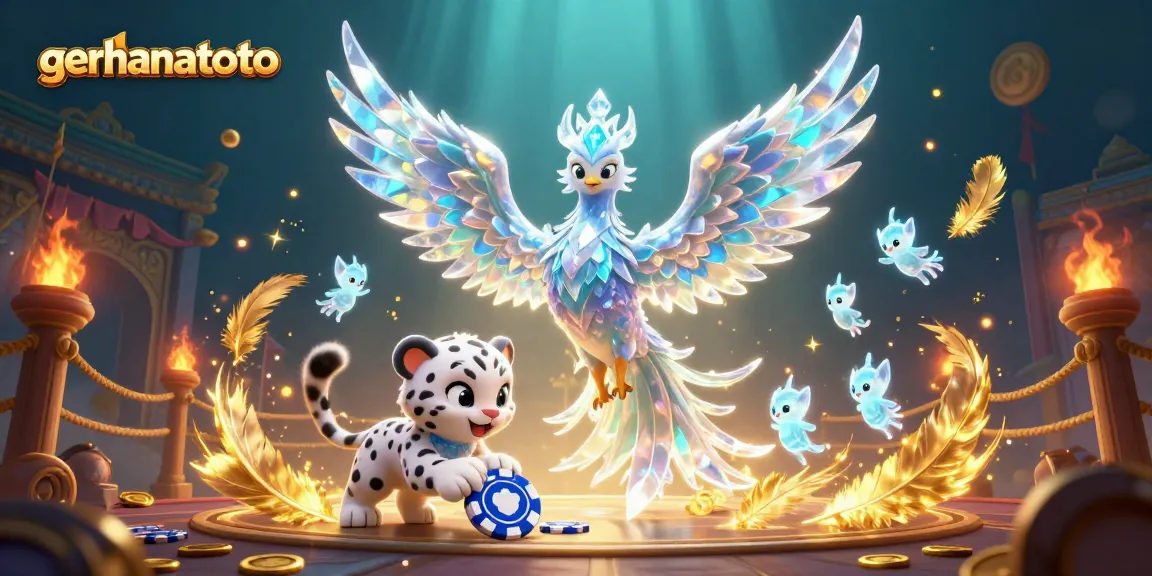 Taruhan menggunakan gerhanatoto, phoenix es dan anak macan salju dalam ilustrasi kasino 3D