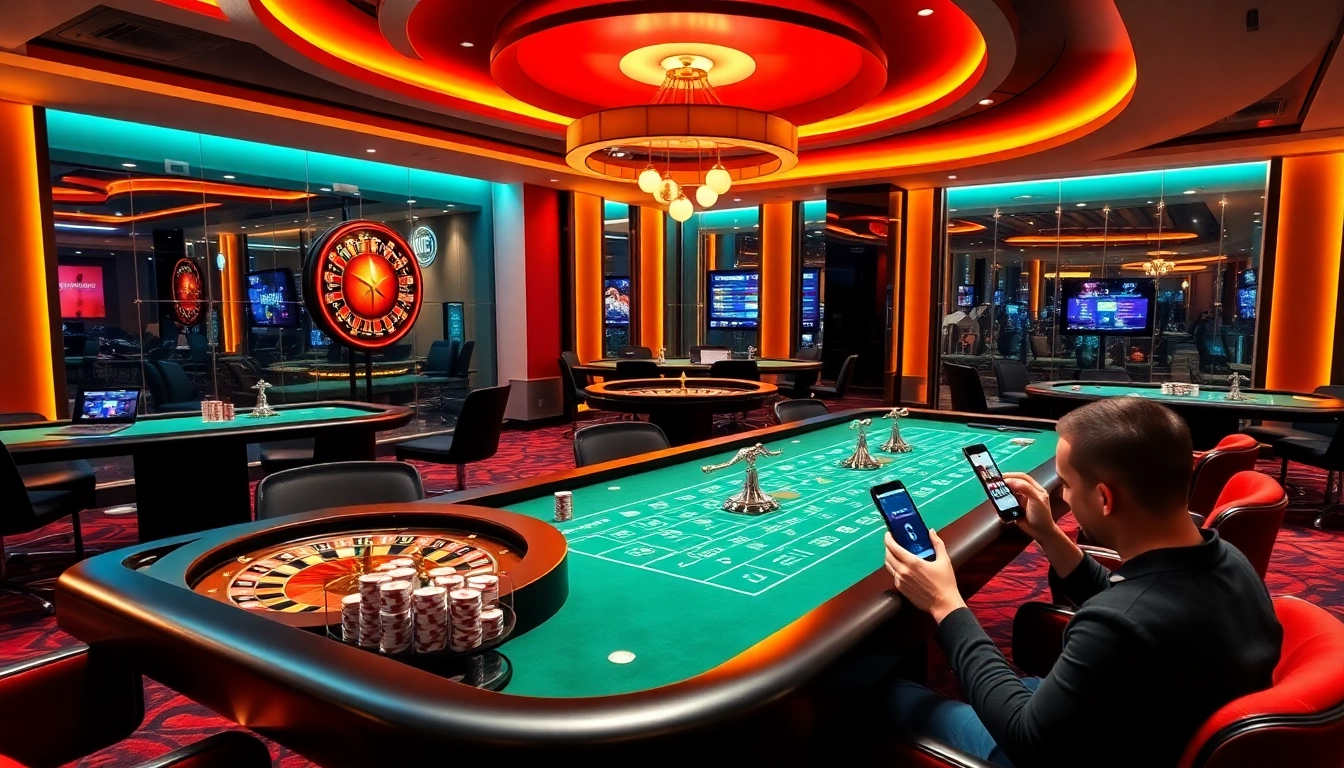 Engaging players at https://luck8com.host/ enjoying a vibrant online casino experience with roulette and poker.