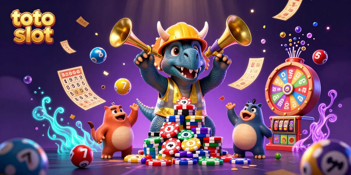 Permainan toto slot mendebarkan dengan triceratops membangun tumpukan chip poker yang megah.