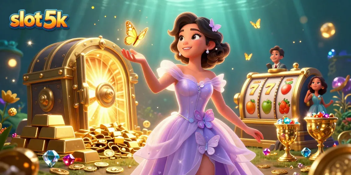 Win big with slot 5k in this vibrant 3D illustration showcasing glamorous casino elements.