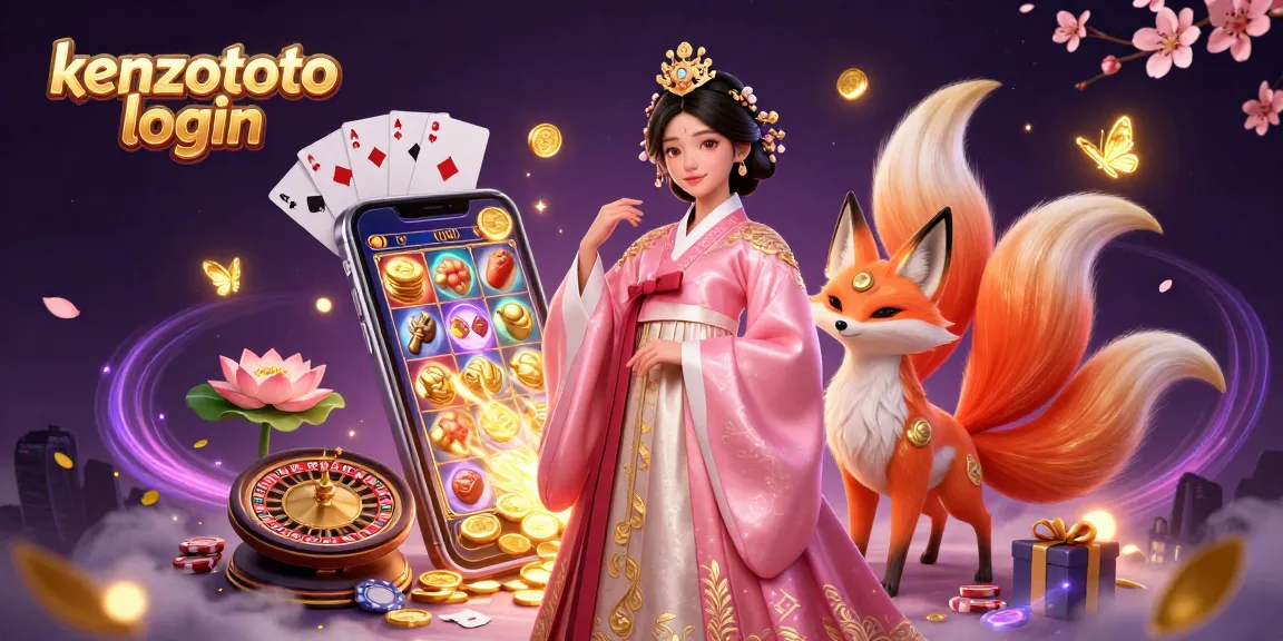 Experience kenzototo login with vibrant visuals of casino games and magical elements.