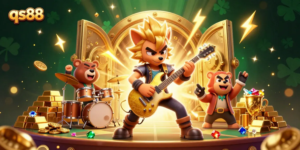 Engage in thrilling gameplay at qs88 featuring dynamic characters on a vibrant casino stage.