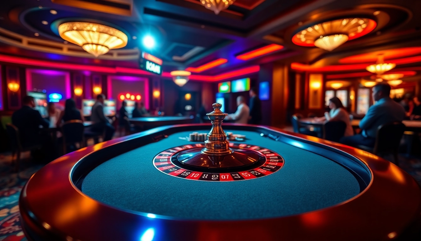 Menangkan peluang dengan tunai 138 di meja roulette kasino yang meriah.