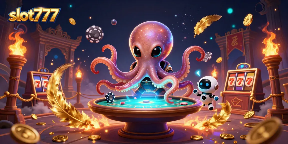 Experience the thrill of slot777 with our unique slots illustration and vibrant space casino elements.