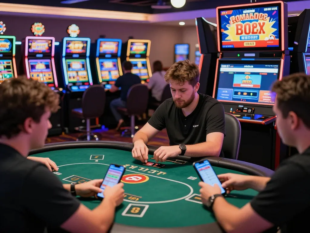Players enjoying games on luck8g.net in an immersive online casino atmosphere with vibrant promotions.