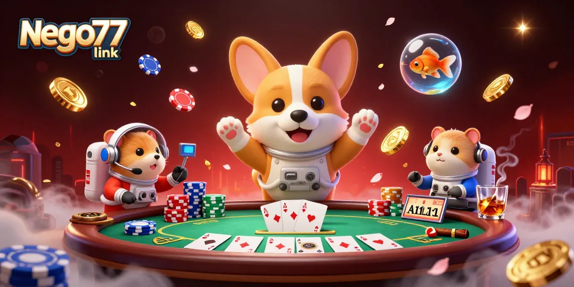 Experience the thrilling action with nego77 link in a vibrant online casino scene featuring playful characters.