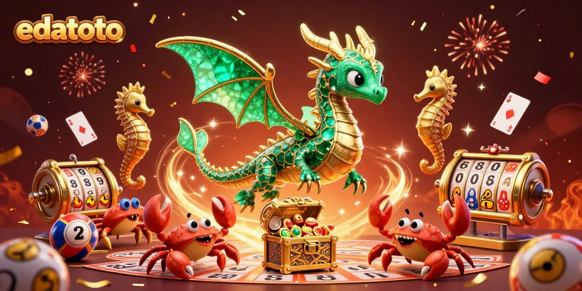 Experience exciting games with edatoto's vibrant 3D illustration showcasing engaging lottery and bingo elements.