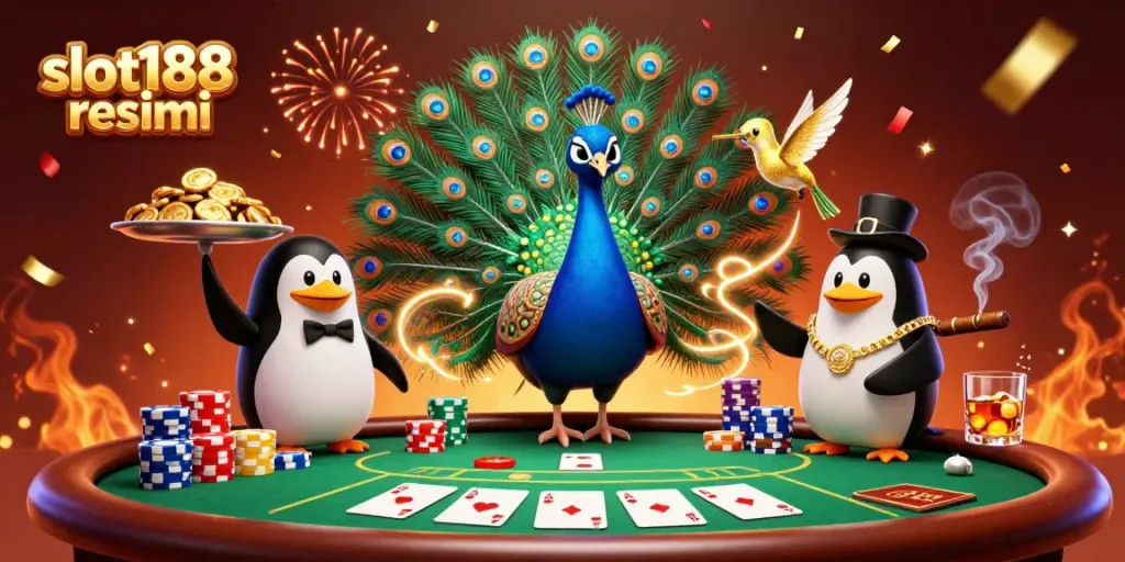 Putar dan menangkan di slot188 resmi dengan suasana kasino yang meriah dan karakter unik.