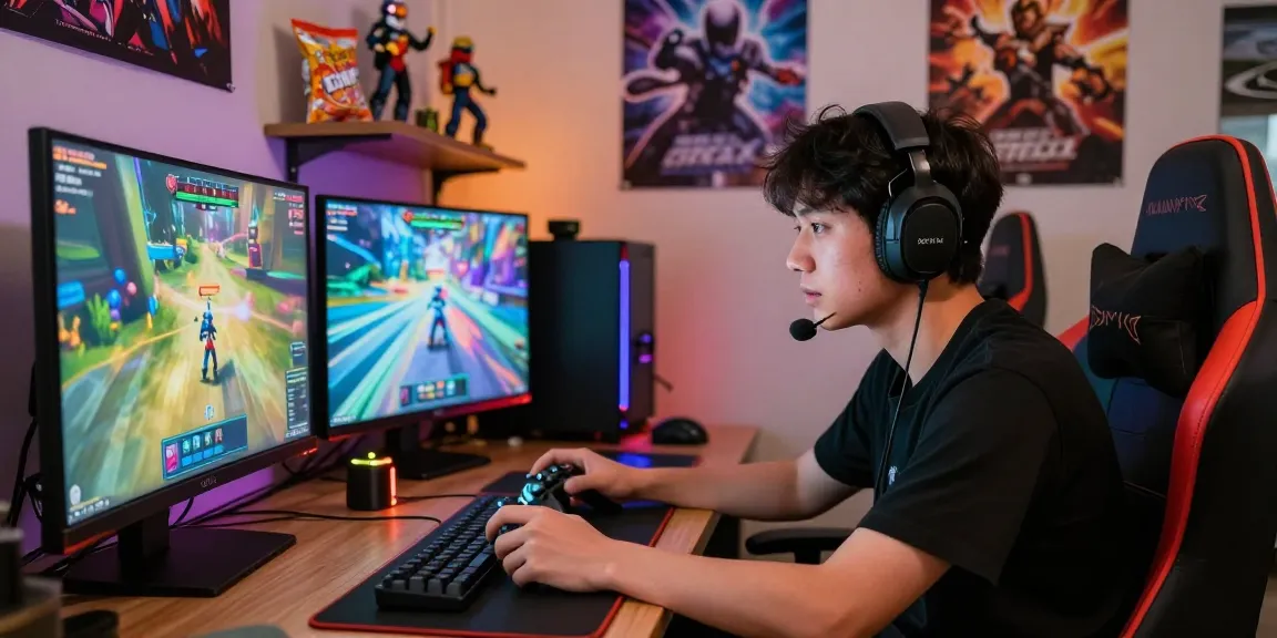 Pengalaman bermain game BOS88 yang menyenangkan dengan pemain fokus di ruang game yang cerah.