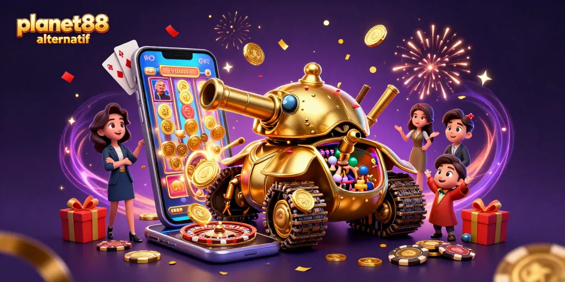 Spin the reels and enjoy the excitement of planet88 alternatif on this dynamic casino illustration.