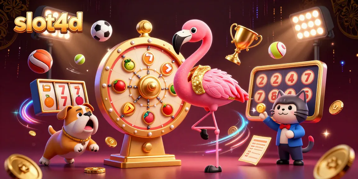 Experience thrilling gameplay at slot4d with a dynamic prize wheel and energetic mascots.
