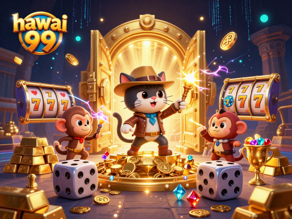 Experience hawai 99's incredible interactive casino adventure with vibrant treasure illustrations.