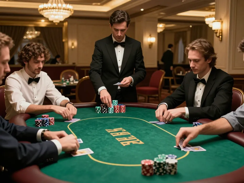 Action-packed poker game at a private casino featuring intense gameplay on https://lucky88at.com/ with players placing strategic bets.