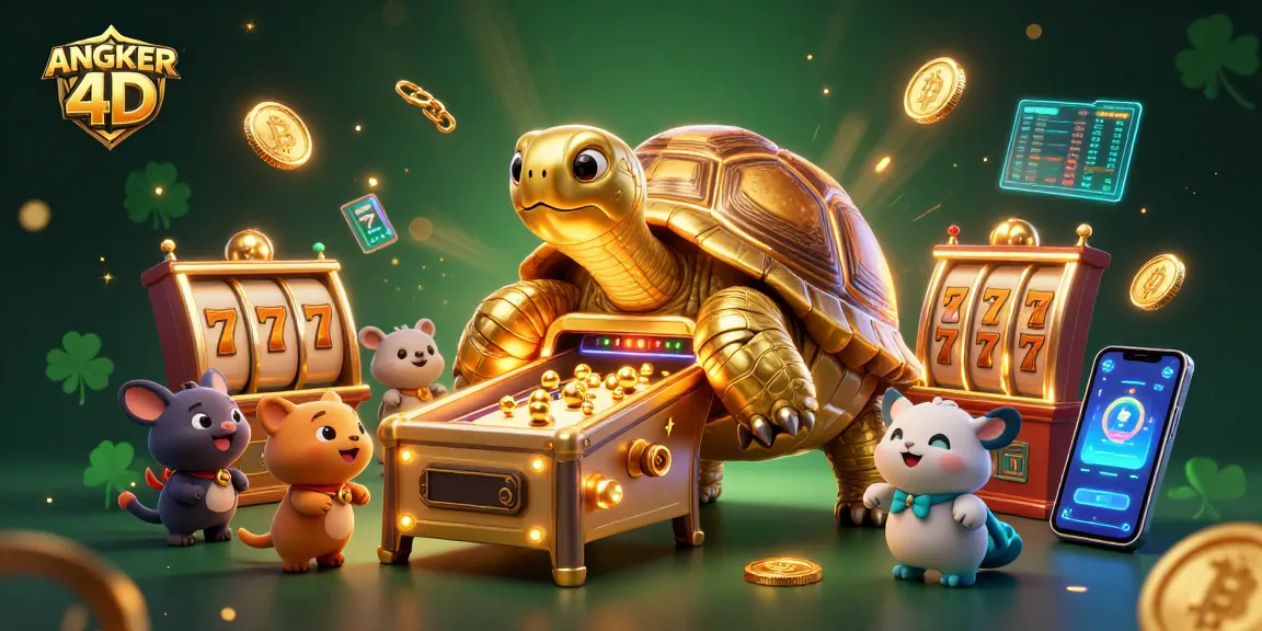 Engage in winning strategies at ANGKER 4D with vibrant casino-themed 3D illustration.