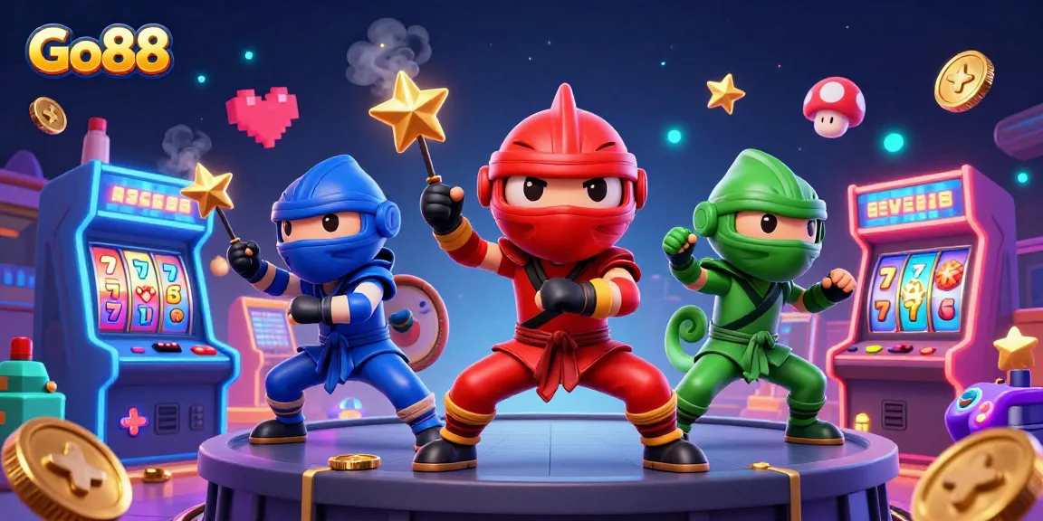 Experience exciting gameplay at Go88 with ninja chameleons showcasing thrilling casino elements.