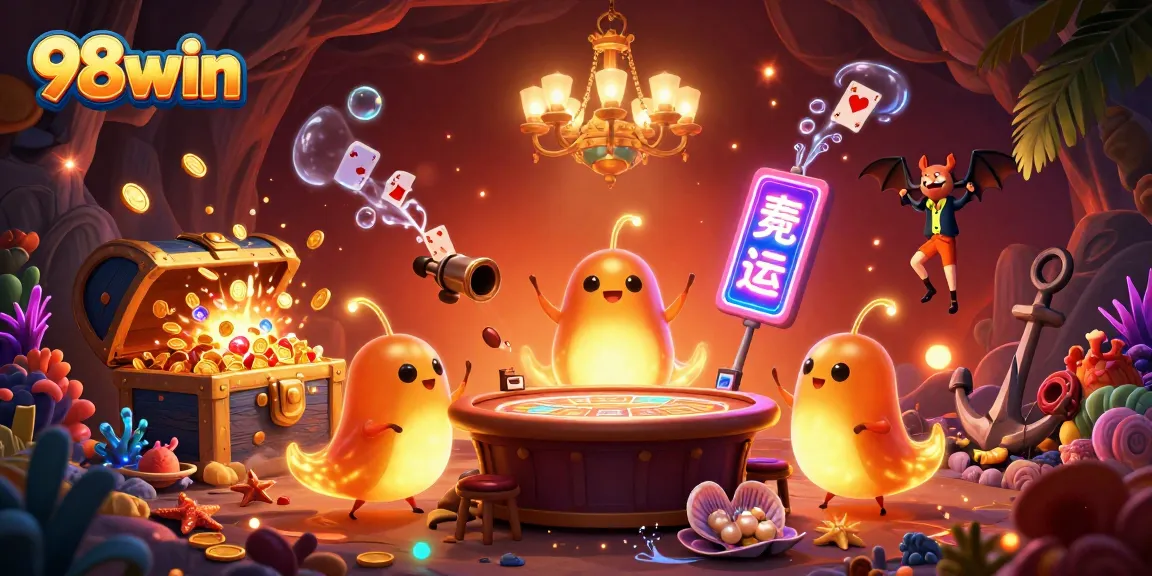 Experience thrilling gameplay with bioluminescent glowworms at 98win's unique casino atmosphere.