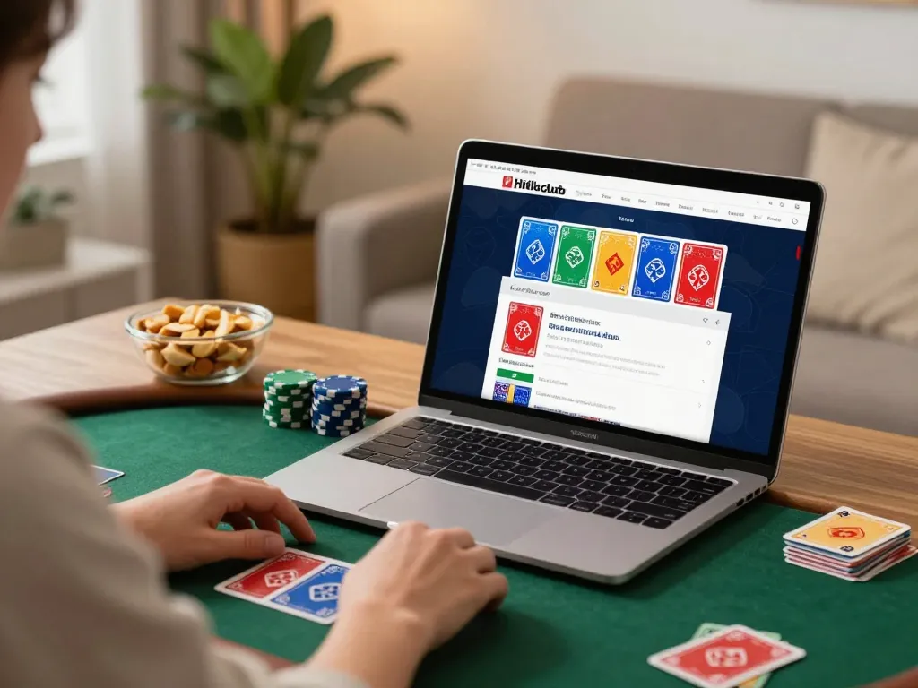 Engaged player on Hitclub platform during an online poker game.