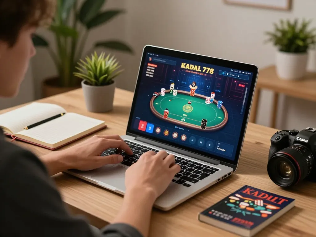KADAL778 player engaging in online poker, showcasing interactive game setup and strategy notes.
