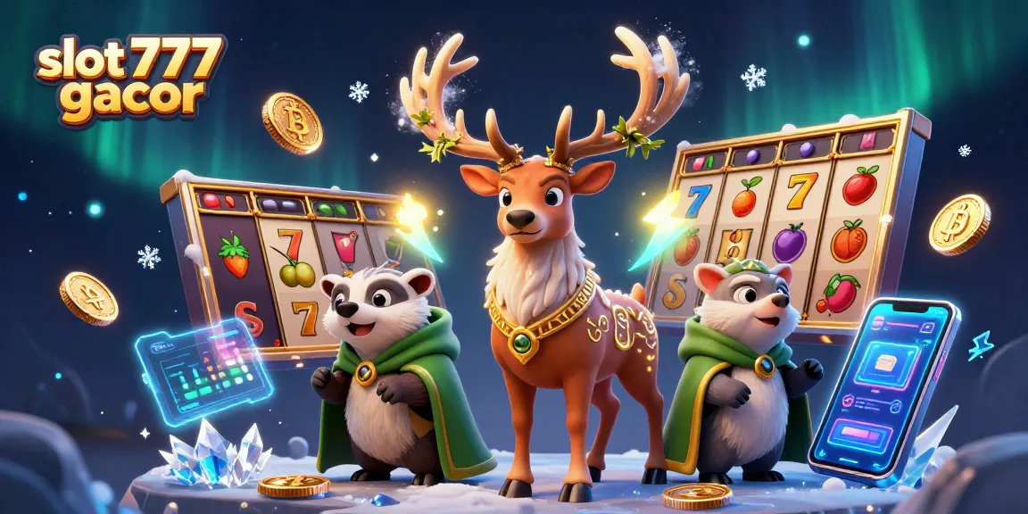 Spin and win big with slot 777 gacor in a vibrant 3D casino scene full of excitement.