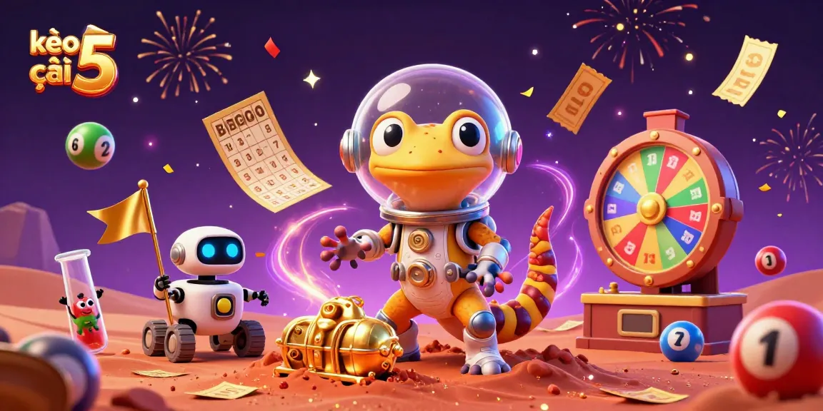 Engage with kèo nhà cái 5 in this vibrant 3D digital casino adventure illustration