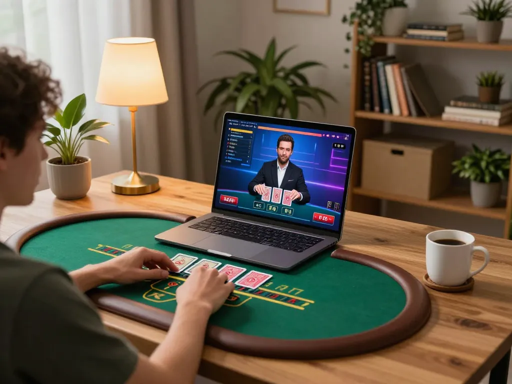 Kaisar888 online blackjack gaming session showcasing a player engaged with a live dealer