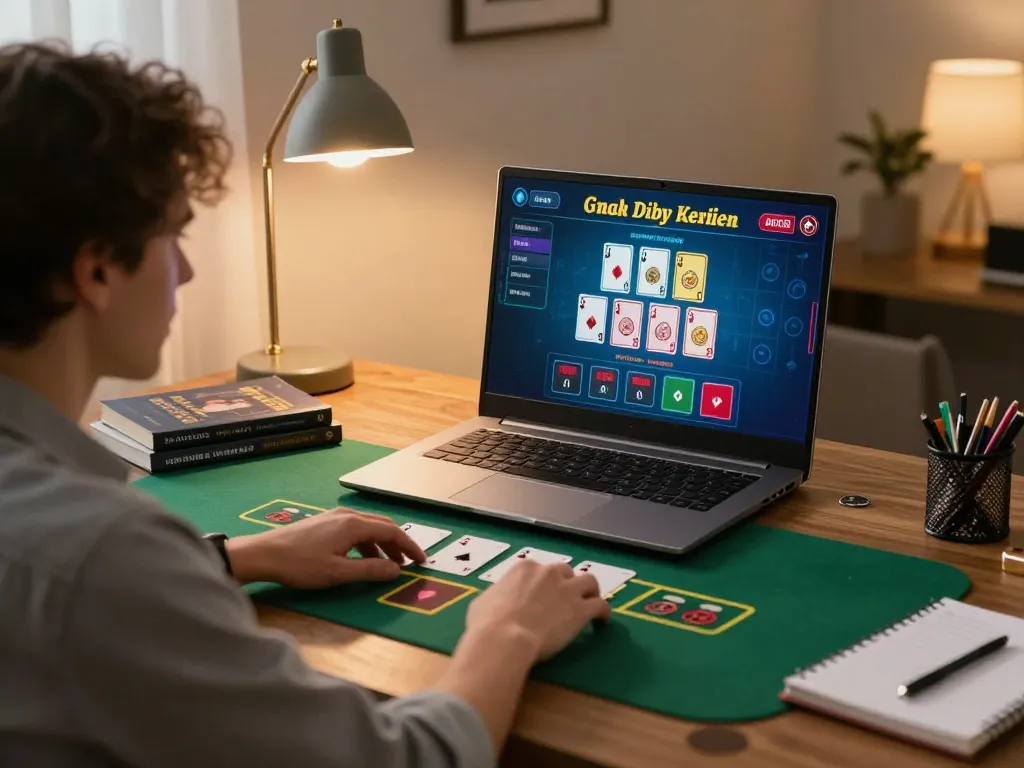 Engaged player experiencing live dealer blackjack on https://Zbetat.com/ in a stylish home office setting.