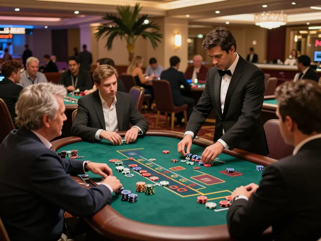 Experience LGOGOAL at an engaging blackjack table with players focused on winning strategies.