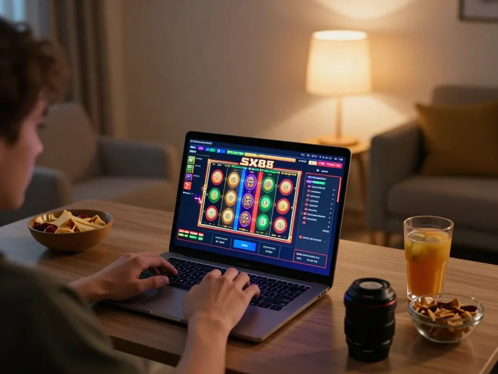 Engaging gameplay on SX88's online casino platform, showcasing dynamic slot game action