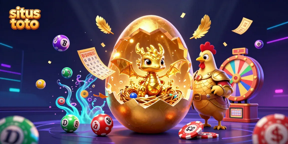 Memenangkan peluang di situs toto dengan ilustrasi 3D menakjubkan yang menampilkan naga emas dan komponen lotere.