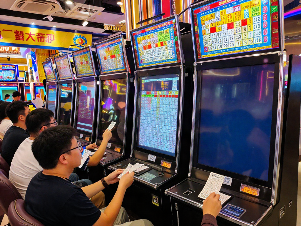 Hasil data macau terbaru ditampilkan di layar besar di dalam ruang bermain, menunjukkan hasil Toto Macau 4D yang menarik.