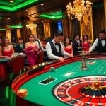 Experience high-stakes excitement at MM88's extravagant casino with players betting at roulette.