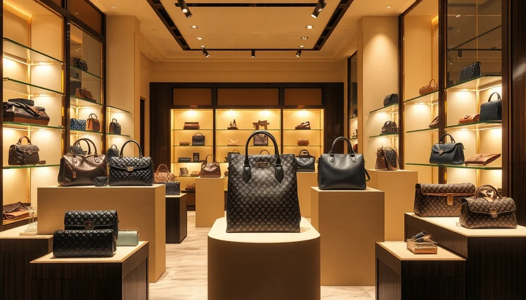 명품 이미테이션 고급 부티크에서 다양한 액세서리를 선보이는 모습