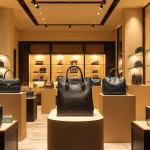 명품 이미테이션 고급 부티크에서 다양한 액세서리를 선보이는 모습