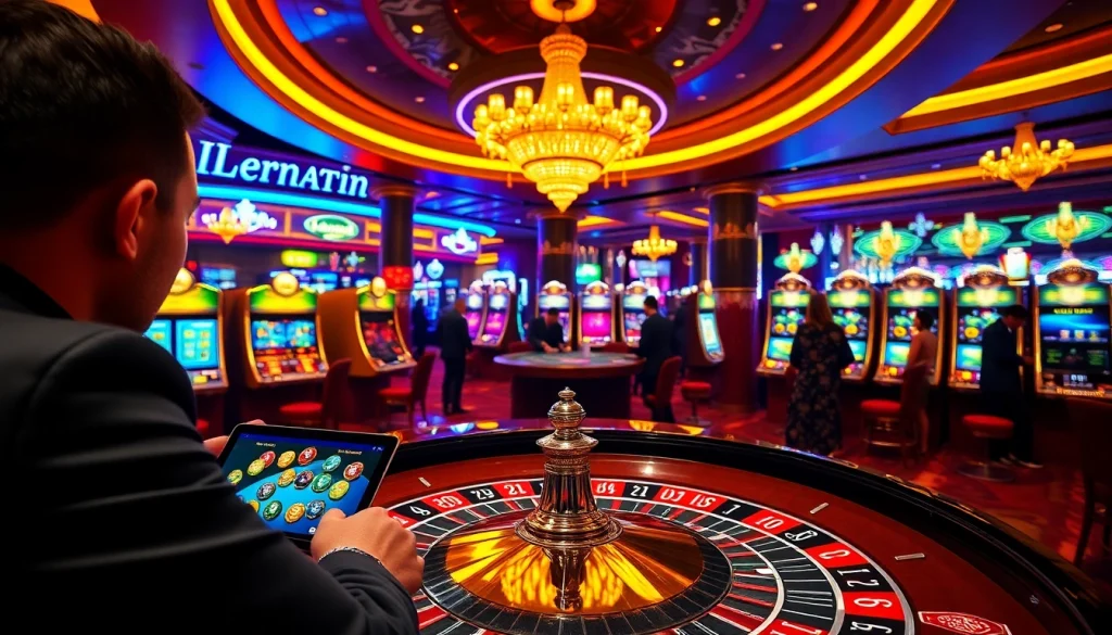 Pengalaman kasino yang menarik dengan Datukwin Alternatif menampilkan roulette dan para pemain.