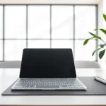 Interact with the iPad Pro 11 pulgadas in a modern workspace featuring a sleek design and natural lighting.